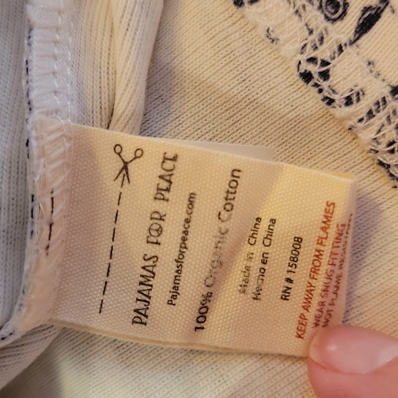 Pajamas For Peace Tranquil Elephant Kids Neutral Organic 2PC Pants Set - Picture 11 of 11